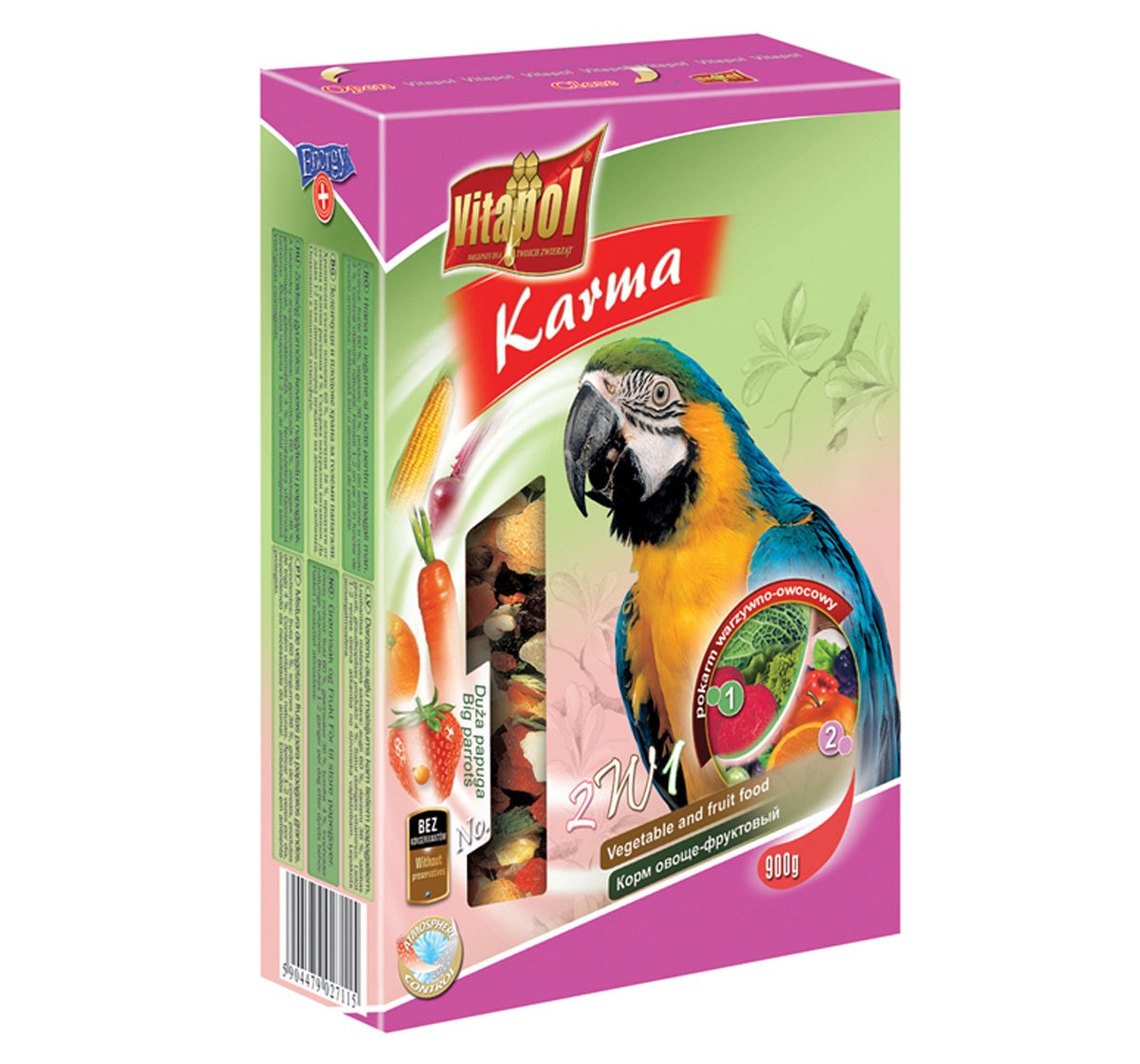 Vitapol Vegetable & Fruit For Big Parrots, 800 Gms Vitapol Vegetable & Fruit For Big Parrots, 800 Gms