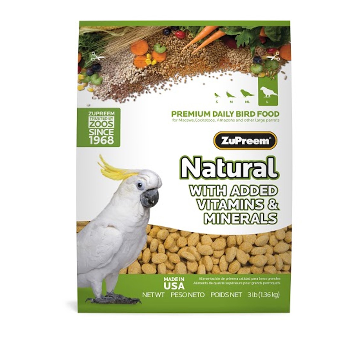 ZuPreem Natural For Large Parrot 1.36 Kg ZuPreem Natural For Large Parrot 1.36 Kg