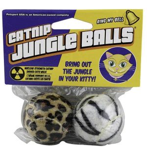 PET SPORT USA CATNIP JUNGLE BALLS CAT TOY, 2 PACK