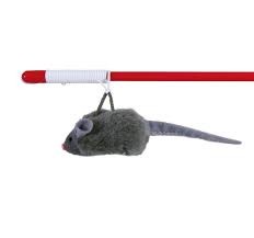 Trixie playing rod with squeaky mouse toy for cats