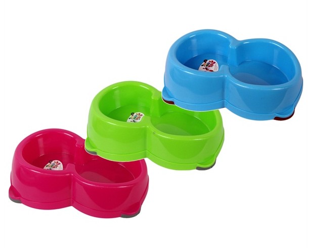 Double Dinning Plastic Bowl For Cat Double Dinning Plastic Bowl For Cat