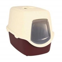Trixie Vico Cat Litter Tray With Dome(Bordeaux/cream)