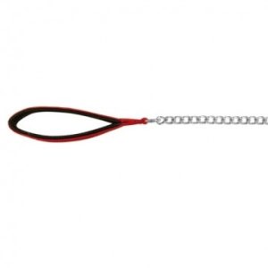 Trixie Chain Lead with Nylon Hand Loop, 3.30 ft (Red/Black)
