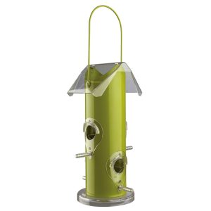 Outdoor Bird Food Dispenser, Metal, Silver