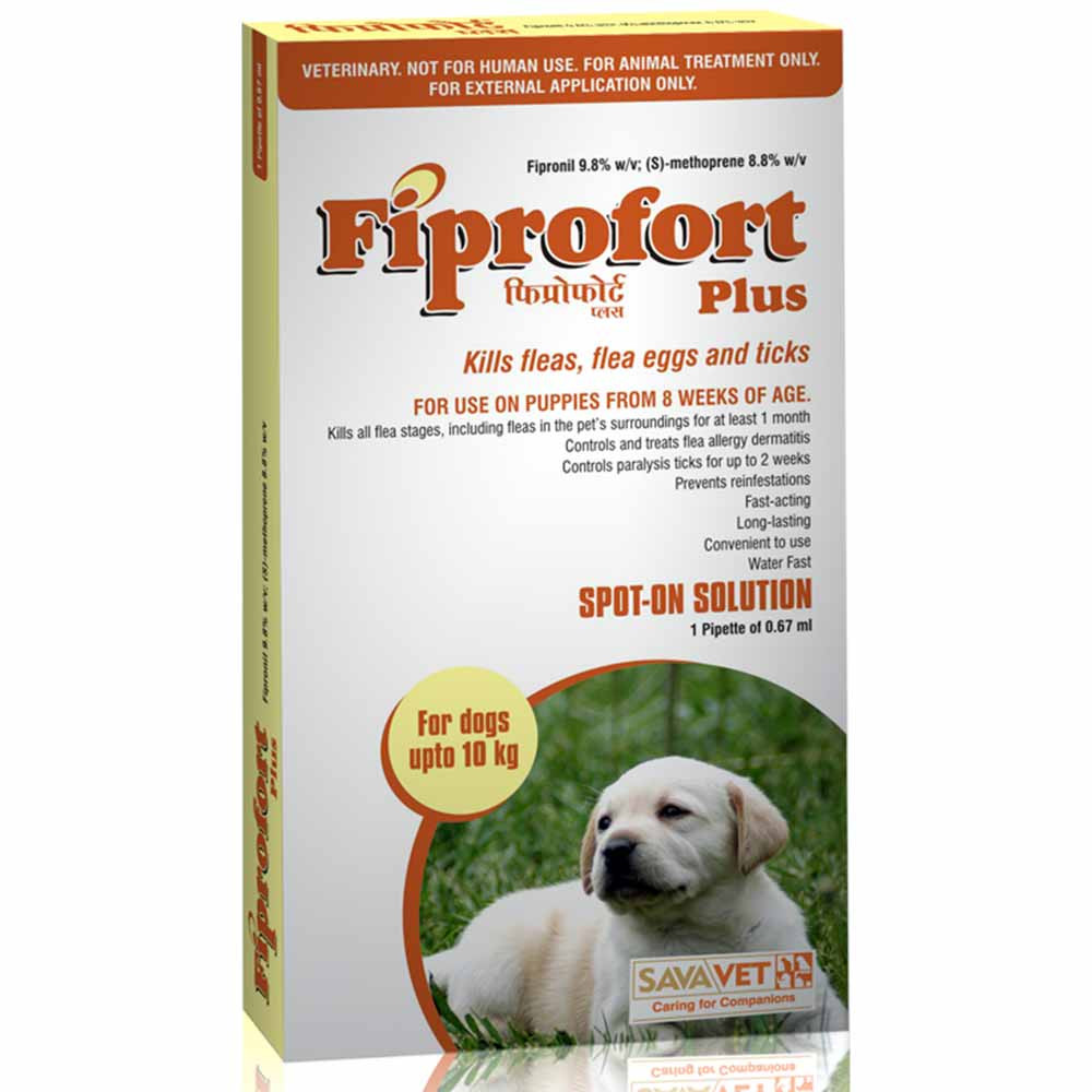 Savavet Fiprofort Plus Spot On For Dogs Upto 10 kgs Savavet Fiprofort Plus Spot On For Dogs Upto 10 kgs