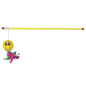 Trixie Playing Rod with Smiley Cat Toy, 50 cm