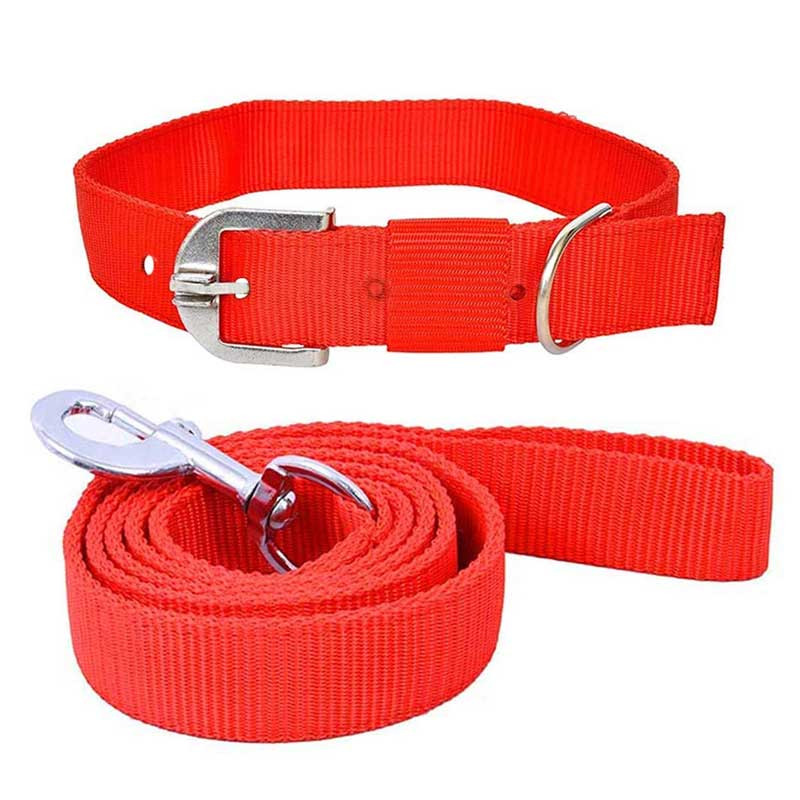 Pawzone Red Leash with Collar Set for Dogs Pawzone Red Leash with Collar Set for Dogs