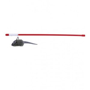 Playing rod with plush mouse, 50 cm