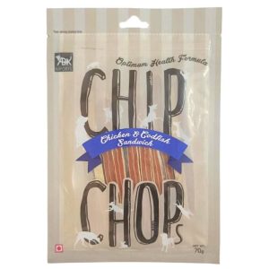 Chip Chops Chicken & Codfish Sandwich Dog Treats, 70gm