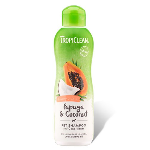 TROPICLEAN Papaya & Coconut Shampoo Conditioner, Luxury 2-in-1, 355 ml TROPICLEAN Papaya & Coconut Shampoo Conditioner, Luxury 2-in-1, 355 ml