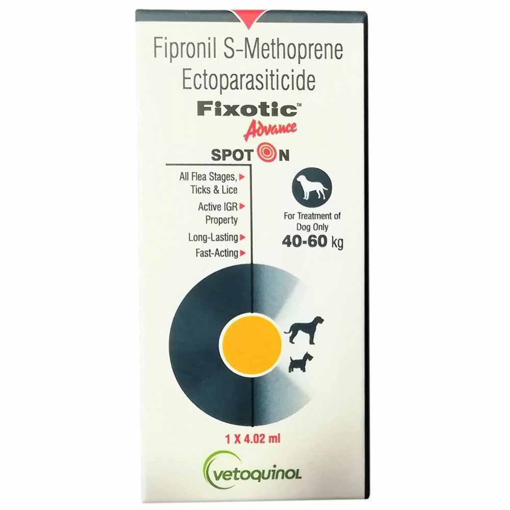 Vetoquinol Fixotic Spot On For Dogs Over 4.02ml 40-60kg Vetoquinol Fixotic Spot On For Dogs Over 4.02ml 40-60kg