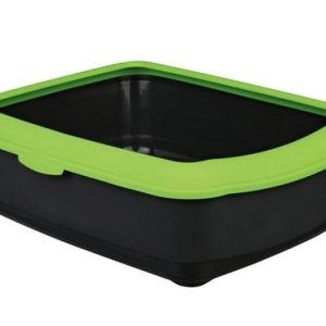 Trixie, Classic Cat Litter Tray with Rim, Apple Green, 19x15x6inch