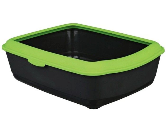 Trixie, Classic Cat Litter Tray with Rim, Apple Green, 19x15x6inch Trixie, Classic Cat Litter Tray with Rim, Apple Green, 19x15x6inch