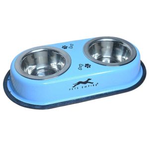 Pets Empire Solid Double Diner Bowl ( Colour May Vary )