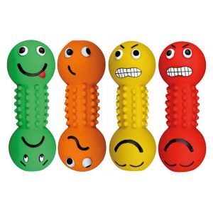 Trixie Smiley Dumbbell with Motifs, Latex 19cm (1 Toy )