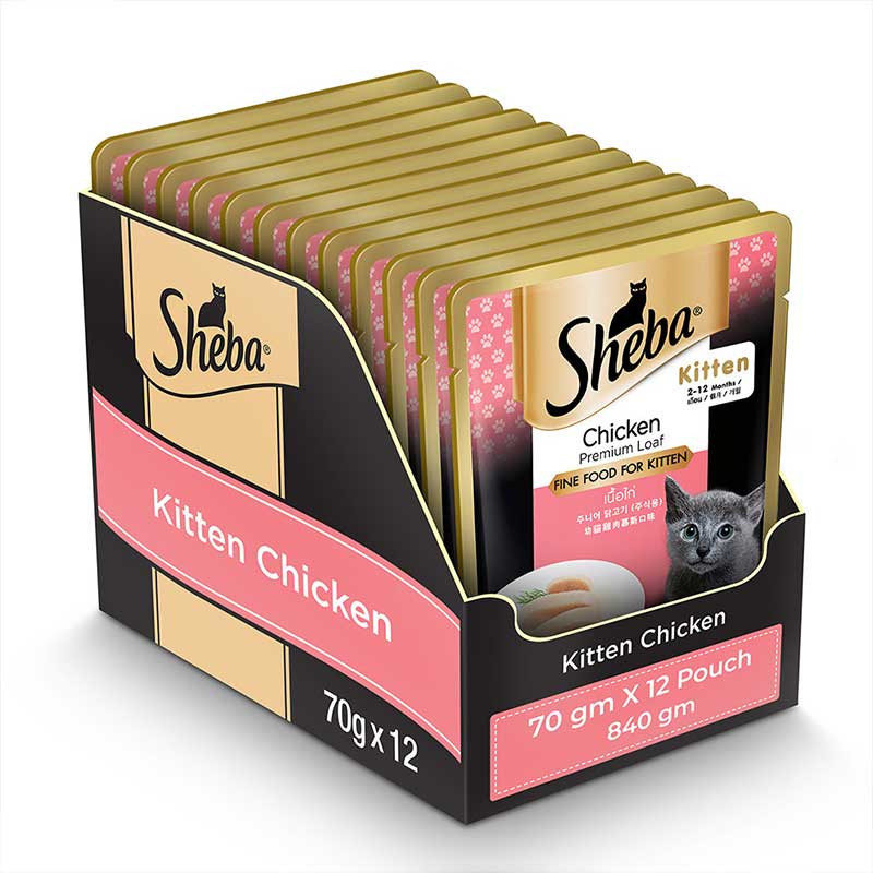 Sheba Kitten Food Gravy Rich Premium Chicken Loaf - 70gms Sheba Kitten Food Gravy Rich Premium Chicken Loaf - 70gms
