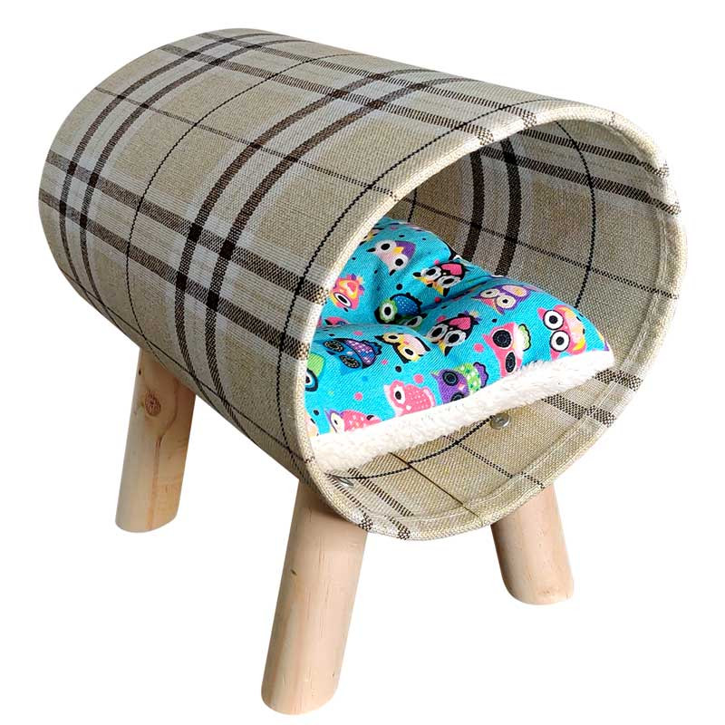 Pets Empire Wooden Burlap Tube Shaped Cat Bed Pets Empire Wooden Burlap Tube Shaped Cat Bed