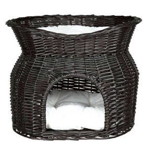 Trixi Wicker Cave with Bed on Top, Grey