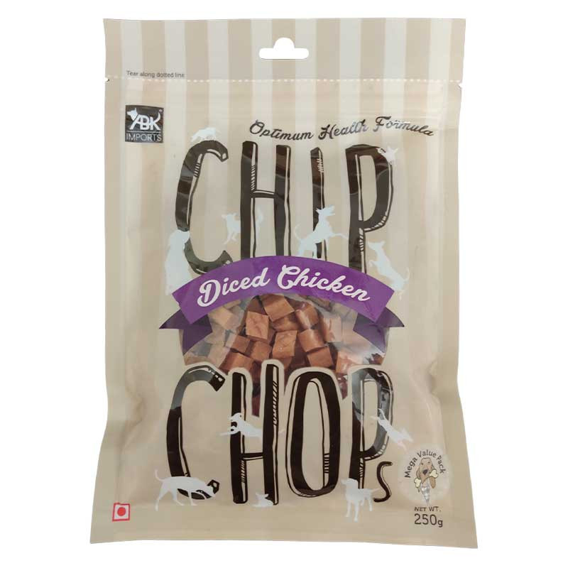 Chip Chops Diced Chicken Dog Treats 250 gm Chip Chops Diced Chicken Dog Treats 250 gm