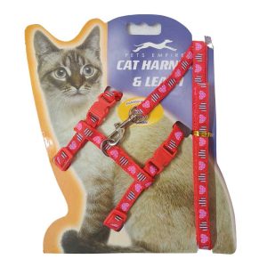 Pets Empire Cat Body Harness With Leash Red