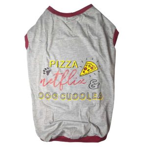 Pizza Netflix & Dog Cuddles Premium Dog T- Shirt