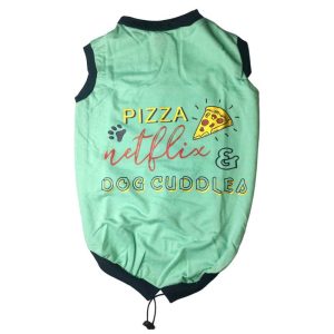 Pizza Netflix & Dog Cuddles Premium Dog T- Shirt