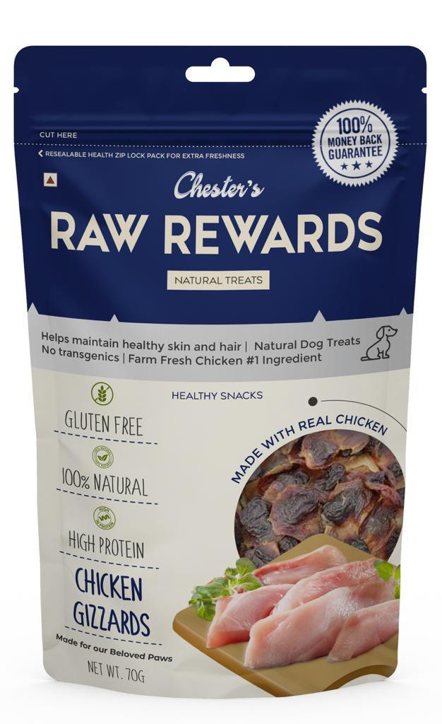 Chester's Raw Rewards Chicken Gizzards 70 gm Chester's Raw Rewards Chicken Gizzards 70 gm